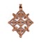 Metu Copper Coptic Cross Pendant (53x70mm): Authentic Ethiopian East African Design for Jewelry & Necklace Making